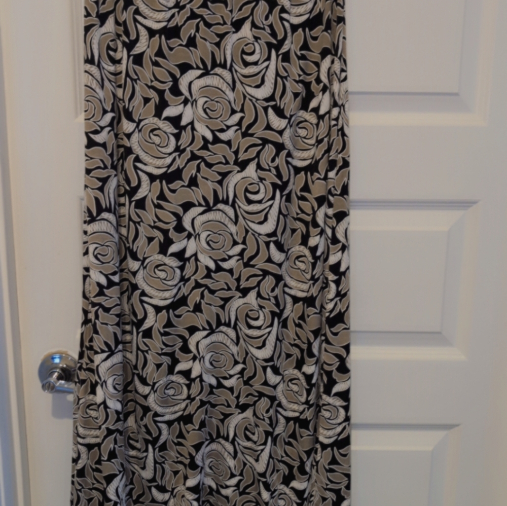 Elegant Floral Black and Tan Skirt Spring And Summer Skirt
